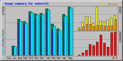 Usage summary for websrv13